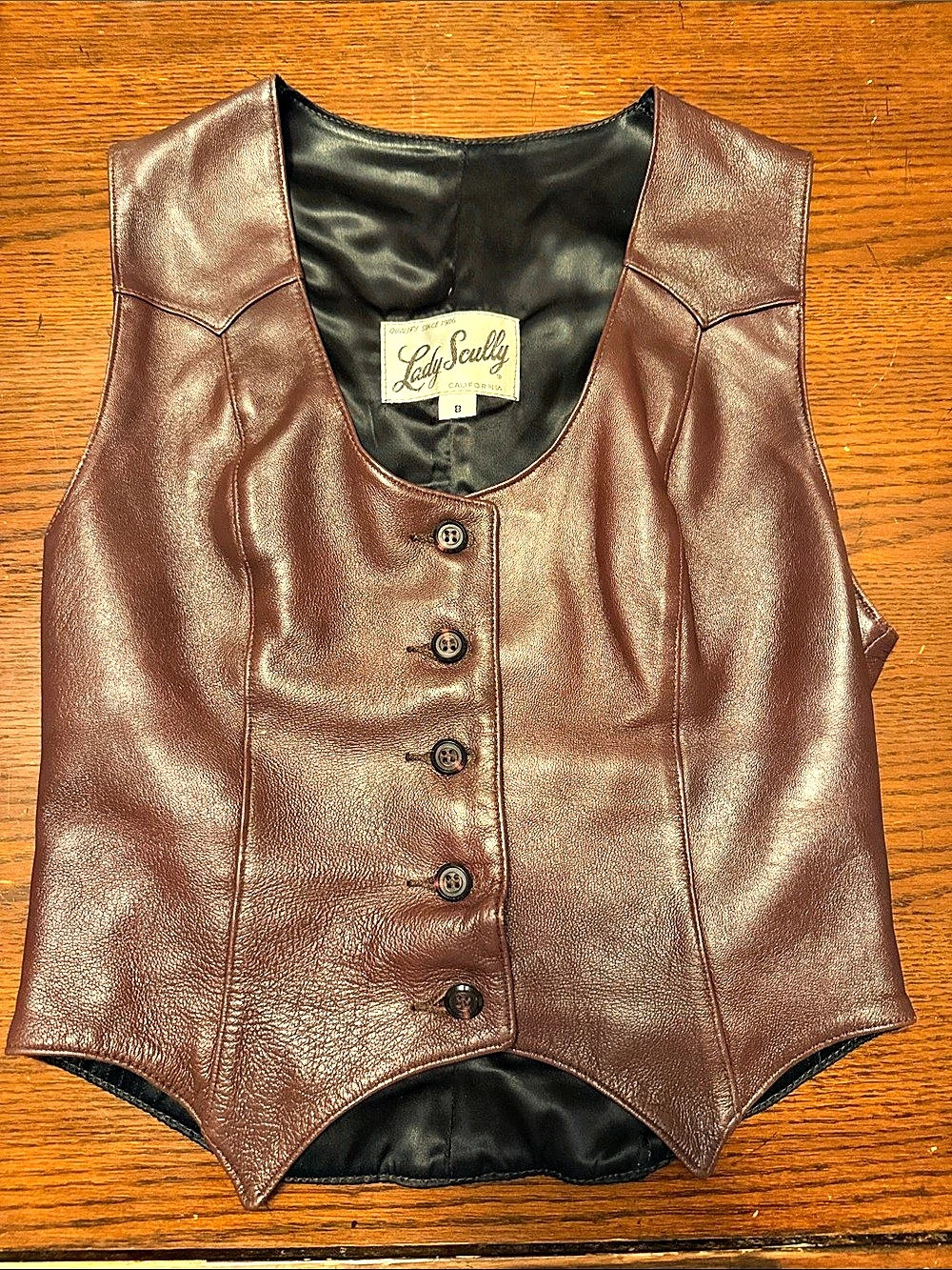 Vintage Lady Scully Leather Cowgirl Vest